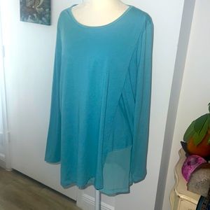 🌹Soft Surroundings Gorgeous EUC Blue Size PL Long Sleeves Top!